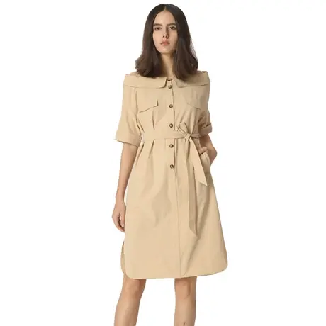 季候风单件A型长裙厂家直销清货实拍纯色一字领连衣裙女0241LC126商品大图